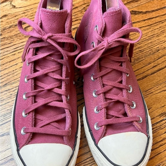 High Top Converse Platform Suede ALL STAR Maroon Burgundy Size 7.5 Sneaker Shoe - Picture 3 of 8